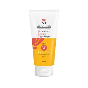 کرم ضد آفتاب رنگی SPF60 مدیلن (بژ روشن)