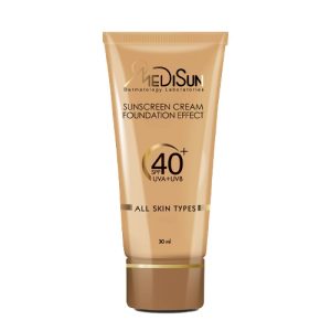کرم ضد آفتاب کرم پودری مدیسان SPF40 (انواع پوست)