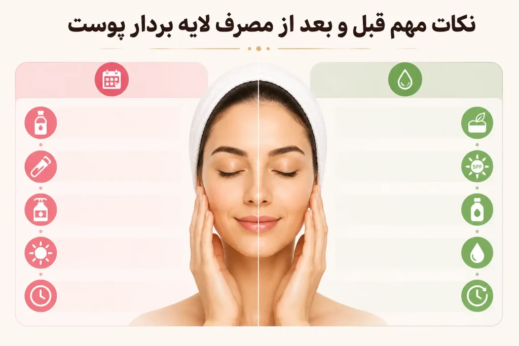 نکات مهم قبل و بعد از لایه برداری پوست